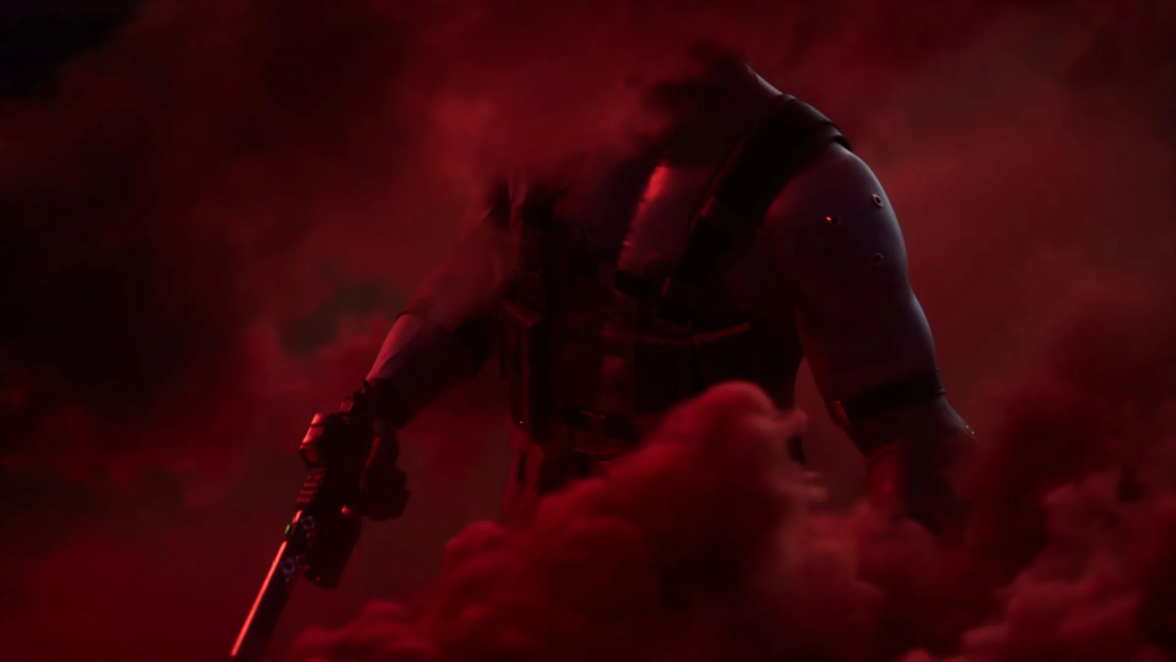 تجربة دخول تمر عبر أنفاق ضوئية معدنية وتوهج محيطي أحمر.